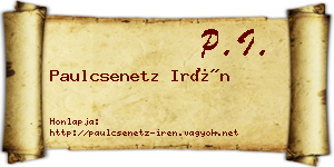 Paulcsenetz Irén névjegykártya
